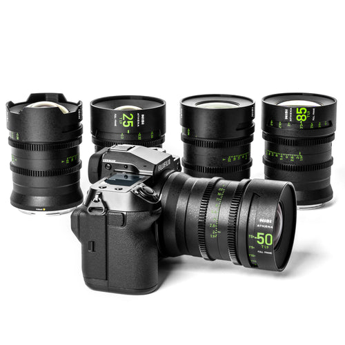 NiSi ATHENA PRIME Full Frame Cinema Lens Kit with 5 Lenses 14mm T2.4, 25mm T1.9, 35mm T1.9, 50mm T1.9, 85mm T1.9 + Hard Case (G Mount | No Drop In Filter)