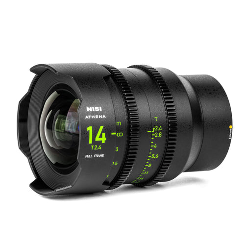 NiSi ATHENA PRIME Full Frame Cinema Lens Kit with 5 Lenses 14mm T2.4, 25mm T1.9, 35mm T1.9, 50mm T1.9, 85mm T1.9 + Hard Case (E Mount | No Drop In Filter)