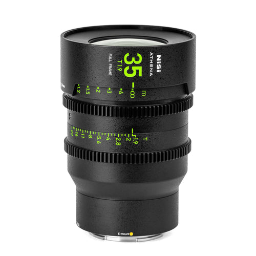 NiSi ATHENA PRIME Full Frame Cinema Lens Kit with 5 Lenses 14mm T2.4, 25mm T1.9, 35mm T1.9, 50mm T1.9, 85mm T1.9 + Hard Case (E Mount | No Drop In Filter)