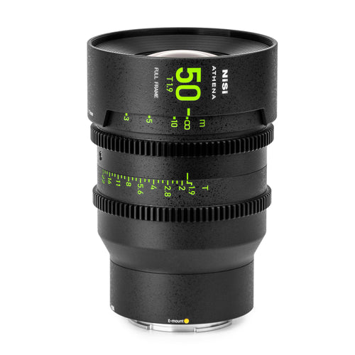 NiSi ATHENA PRIME Full Frame Cinema Lens Kit with 5 Lenses 14mm T2.4, 25mm T1.9, 35mm T1.9, 50mm T1.9, 85mm T1.9 + Hard Case (E Mount | No Drop In Filter)