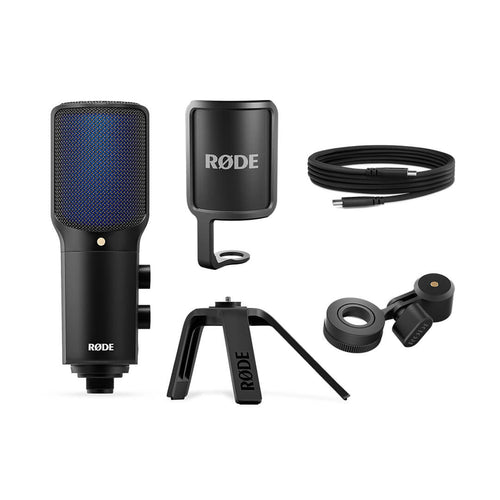 Rode USB + condenser microphone featuring an ultra low noise, high gain Revolution Preamp
