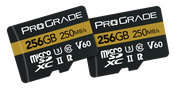 ProGrade Digital 256GB microSDXC UHS-II 250MB/s Gold Memory Card with Adapter (2 Pack) - V60