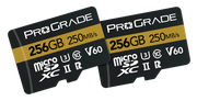 ProGrade Digital 256GB microSDXC UHS-II 250MB/s Gold Memory Card with Adapter 2 Pack - V60