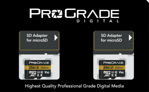 ProGrade Digital 256GB microSDXC UHS-II 250MB/s Gold Memory Card with Adapter 2 Pack - V60