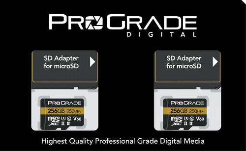 ProGrade Digital 256GB microSDXC UHS-II 250MB/s Gold Memory Card with Adapter (2 Pack) - V60