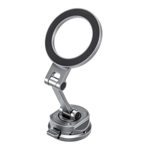 Leofoto PM-02 Magnetic Quick Car Mount with Arca Plate for Mobile Phones - Silver