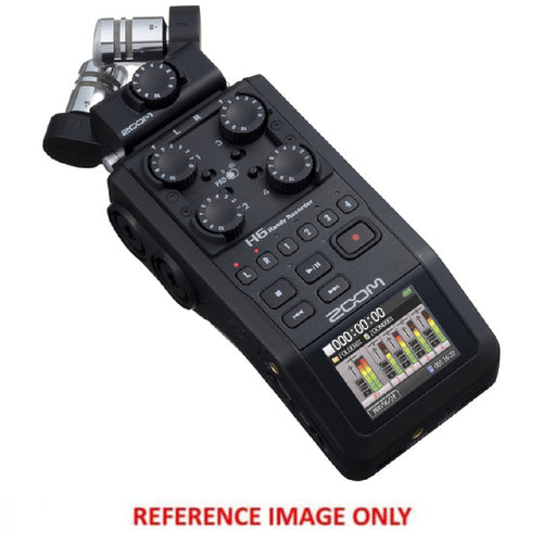 Zoom H6 All Black 6-Input / 6-Track Portable Handy Recorder with Single Mic Capsule (Black) - Second Hand