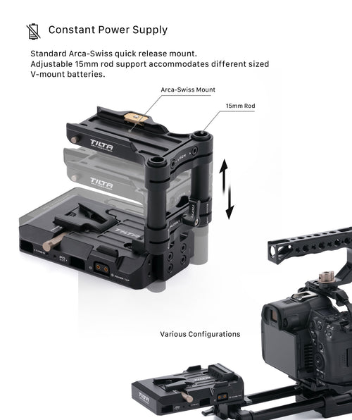 Tilta Tiltaing Smart V Mount Battery Baseplate (ARCA) - Black