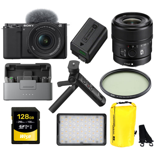 Sony ZV-E10 (Black) with 16-50mm f/3.5-5.6 II and 15mm f/1.4 (Master Kit)
