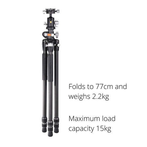 Vanguard VEO 3+ 263CB Carbon Fibre Pro Tripod / Monopod with BH-160S Ball Head