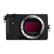 Sigma FP2 Mirrorless Camera with EVF-21 Electronic Viewfinder, front view, L-Mount and full-frame sensor