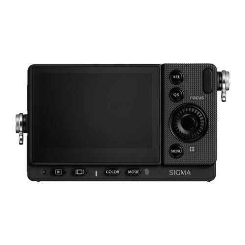 Sigma FP2 Mirrorless Camera with EVF-21 Electronic Viewfinder, rear view with 3.15 inch tilting touchscreen