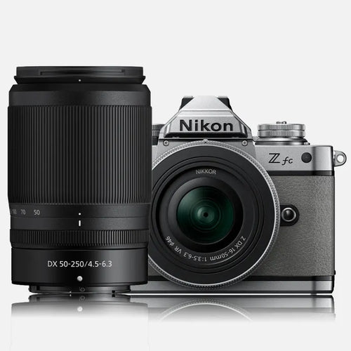 Nikon Z fc Mirrorless Camera with NIKKOR 16-50mm VR SL and 50-250mm VR
