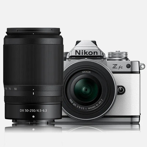 Nikon Z fc Mirrorless Camera with NIKKOR 16-50mm VR SL and 50-250mm VR
