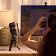Rode USB + condenser microphone featuring an ultra low noise, high gain Revolution Preamp