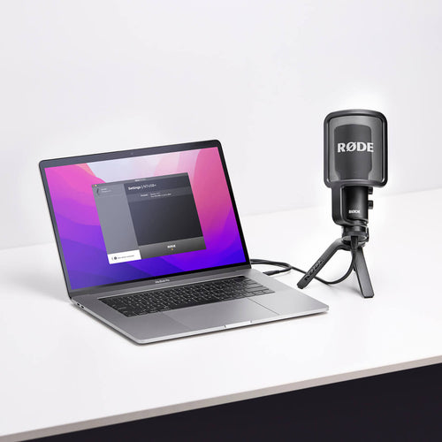 Rode USB + condenser microphone featuring an ultra low noise, high gain Revolution Preamp