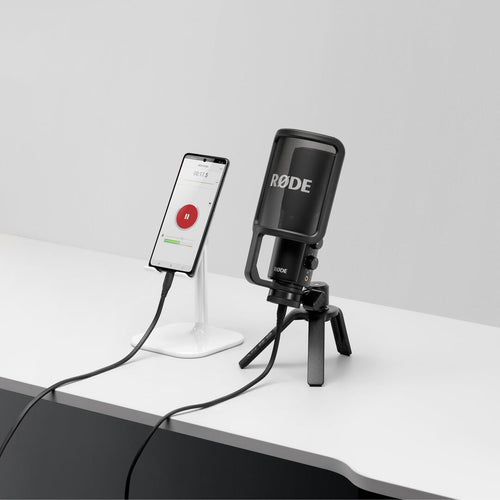 Rode USB + condenser microphone featuring an ultra low noise, high gain Revolution Preamp