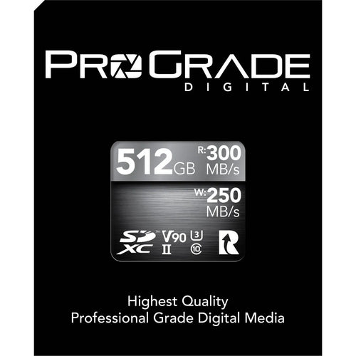 ProGrade Digital 512GB SDXC UHS-II 300MB/s Cobalt Memory Card - V90