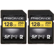 ProGrade Digital 128GB SDXC UHS-II 250MB/s Gold Memory Card 2 Pack - V60