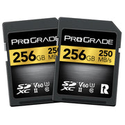 ProGrade Digital 256GB SDXC UHS-II 250MB/s Gold Memory Card 2 Pack - V60