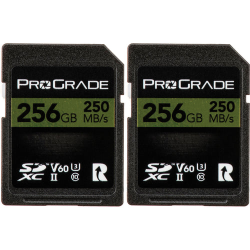 ProGrade Digital 256GB SDXC UHS-II 250MB/s Gold Memory Card (2 Pack) - V60