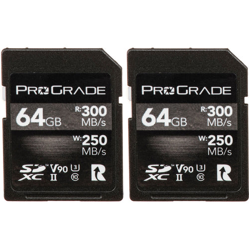 ProGrade Digital 64GB SDXC UHS-II 300MB/s Cobalt Memory Card 2 Pack - V90