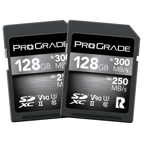 ProGrade Digital 128GB SDXC UHS-II 300MB/s Cobalt Memory Card (2 Pack) - V90