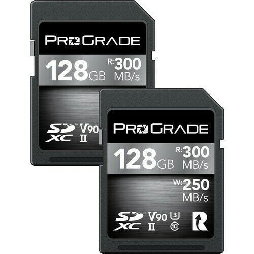 ProGrade Digital 128GB SDXC UHS-II 300MB/s Cobalt Memory Card (2 Pack) - V90