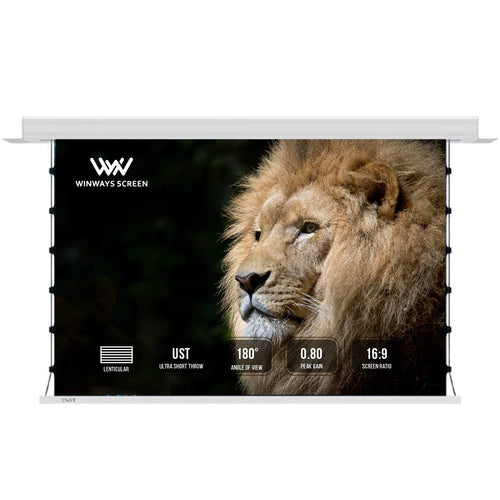Winways UST Throw ALR 120'' Electric Lenticular Ceiling Tab-Tension Screen