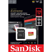 SanDisk Extreme 128GB microSDXC UHS-I 190MB/s Memory Card - V30