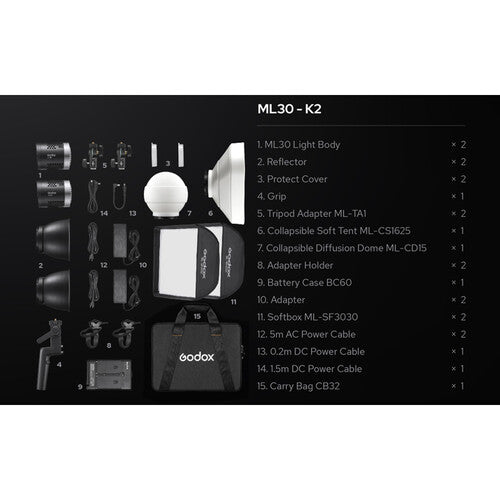 Godox Ml30 2 Head Daylight Led Light Kit