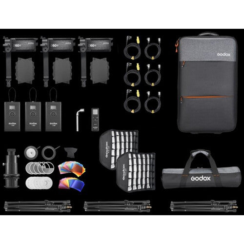 Godox S60Bi 3 Head Bi-Colour Led Light Kit