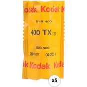 Kodak Tri-X 400 Black and White Negative Film (120 Roll Film, 5-Pack)