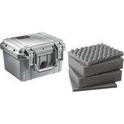Pelican 1300 Case with Foam (Silver)