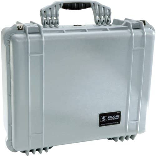 Pelican 1550 Case with 4-Piece Foam Set (Silver)