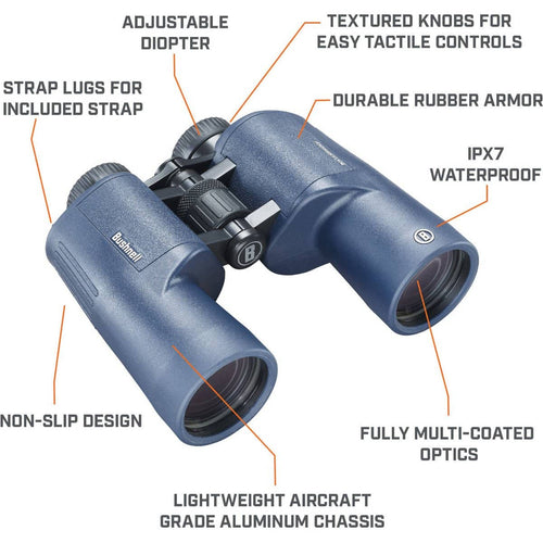 Bushnell 7x50 H2O Porro Prism Binoculars (Dark Blue)
