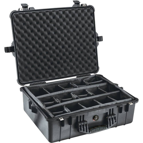Pelican 1604 Waterproof 1600 Case with Dividers (Black)