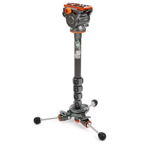 3 Legged Thing Legends Jay Carbon Fiber Tripod System with Quick Leveling Base & AirHed Cine-V Fluid Head