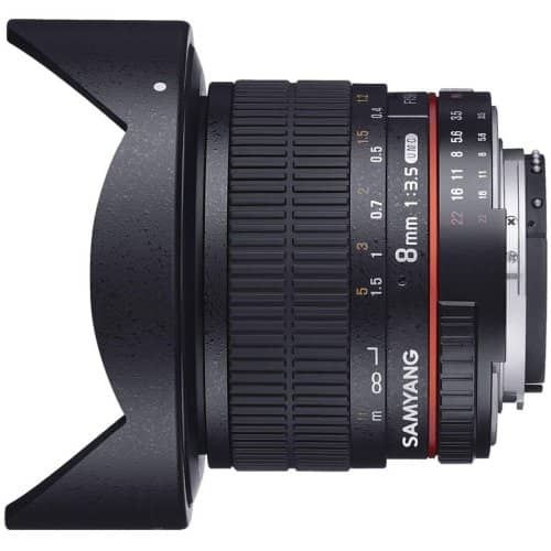 Samyang 8mm F3.5 Fisheye UMC II APS-C Nikon AE Camera Lens