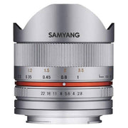 Samyang 8mm F2.8 Fisheye UMC II APS-C Canon M - Silver