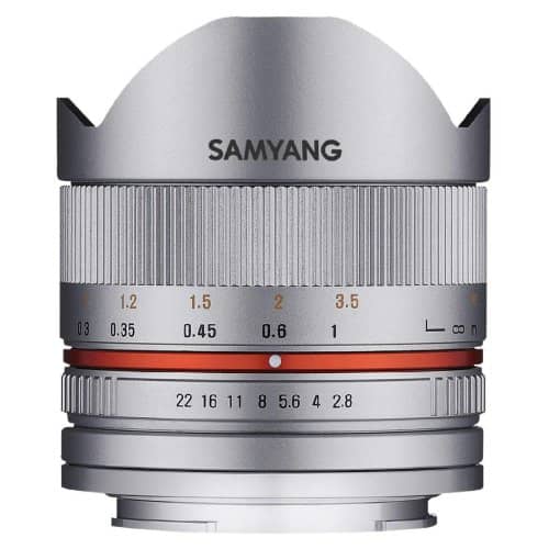 Samyang 8mm F2.8 Fisheye UMC II APS-C Canon M - Silver
