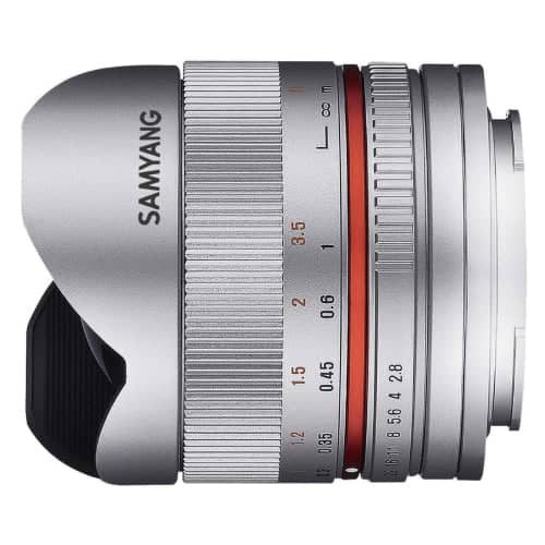 Samyang 8mm F2.8 Fisheye UMC II APS-C Canon M - Silver