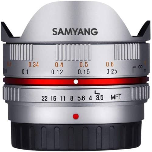 Samyang 7.5mm F3.5 Fisheye UMC II APS-C MFT - Silver Camera Lens