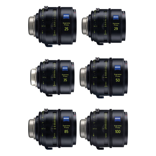 Zeiss Supreme Prime Feet Lens Set PL Mount (25mm, 29mm, 35mm, 50mm, 85mm, 100mm)