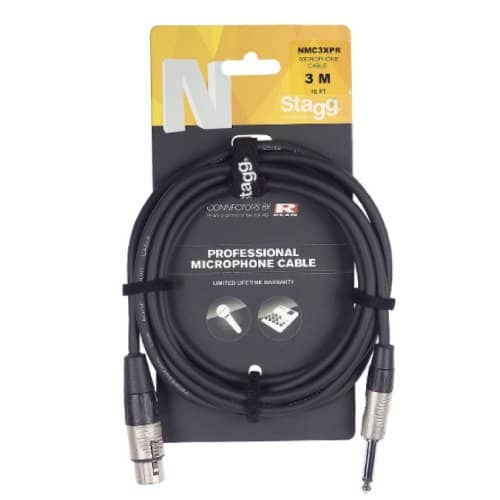 Stagg N Series Microphone Cable Female XLR to Mono Phone Plug - 3m/10ft