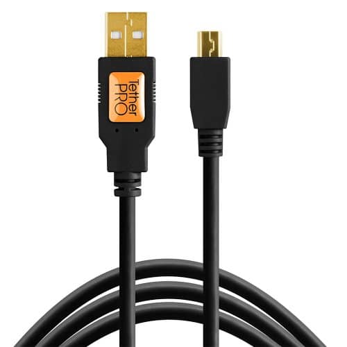 Tether Tools Tetherpro USB 2 Male To Mini-B 5 Pin, 4.6m, Black