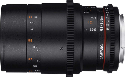 Samyang 100mm T3.1 Macro VDSLR UMC II Sony FE Full Frame Video Lens