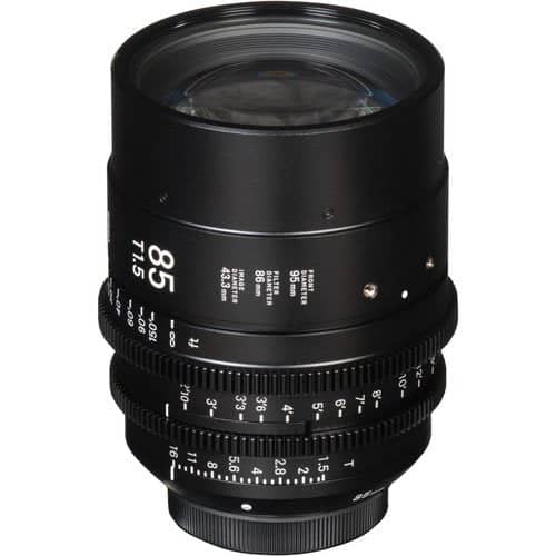 Sigma 85mm T1.5 Fully Luminous Feet Cine Lens for Canon EF Mount