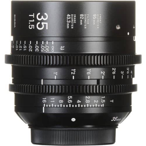 Sigma 35mm T1.5 Cine Lens Fully Luminous Feet for Canon EF Mount