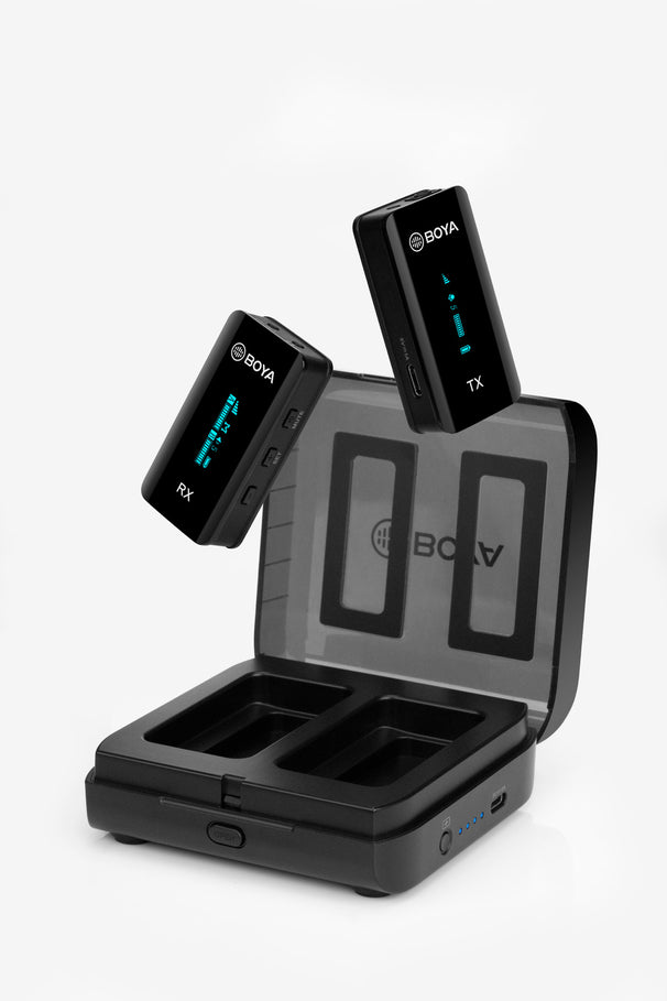 BOYA BY-XM6-K1 Ultra Compact 2.4GHz Wireless Microphone (1xRX & 1xTX) with Charging Case